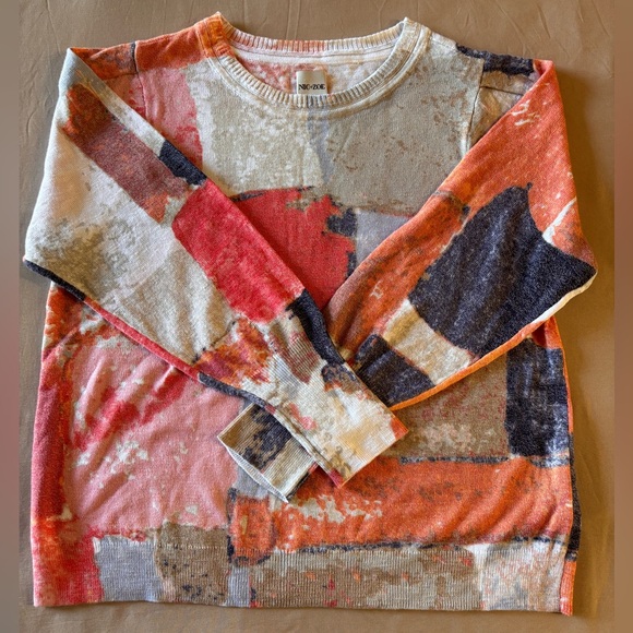 NIC+ZOE Women's Multicolor Patchwork Long Sleeve Top - Picture 4 of 8